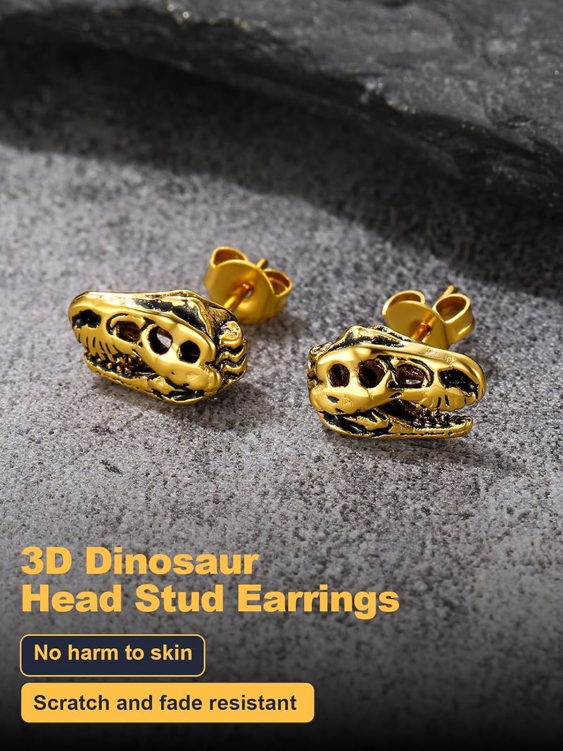 U7 Dragon Earrings Stainless Steel/18K Gold/Black/S925 Sterling Silver Hoop Earrings for Men Women, Personalized Punk Rock Huggie Earrings, Hypoallergenic - Image 4